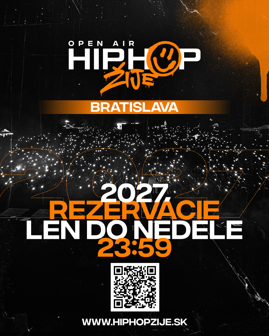 Hip Hop Žije Bratislava 2027 — Rezervácie spustené